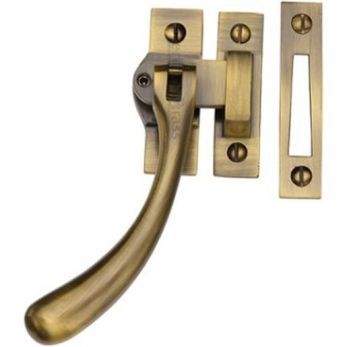 V1008L MP/HP-AT - Lockable Casement Window Fastener Ball Design Antique Brass finish - by Heritage Brass